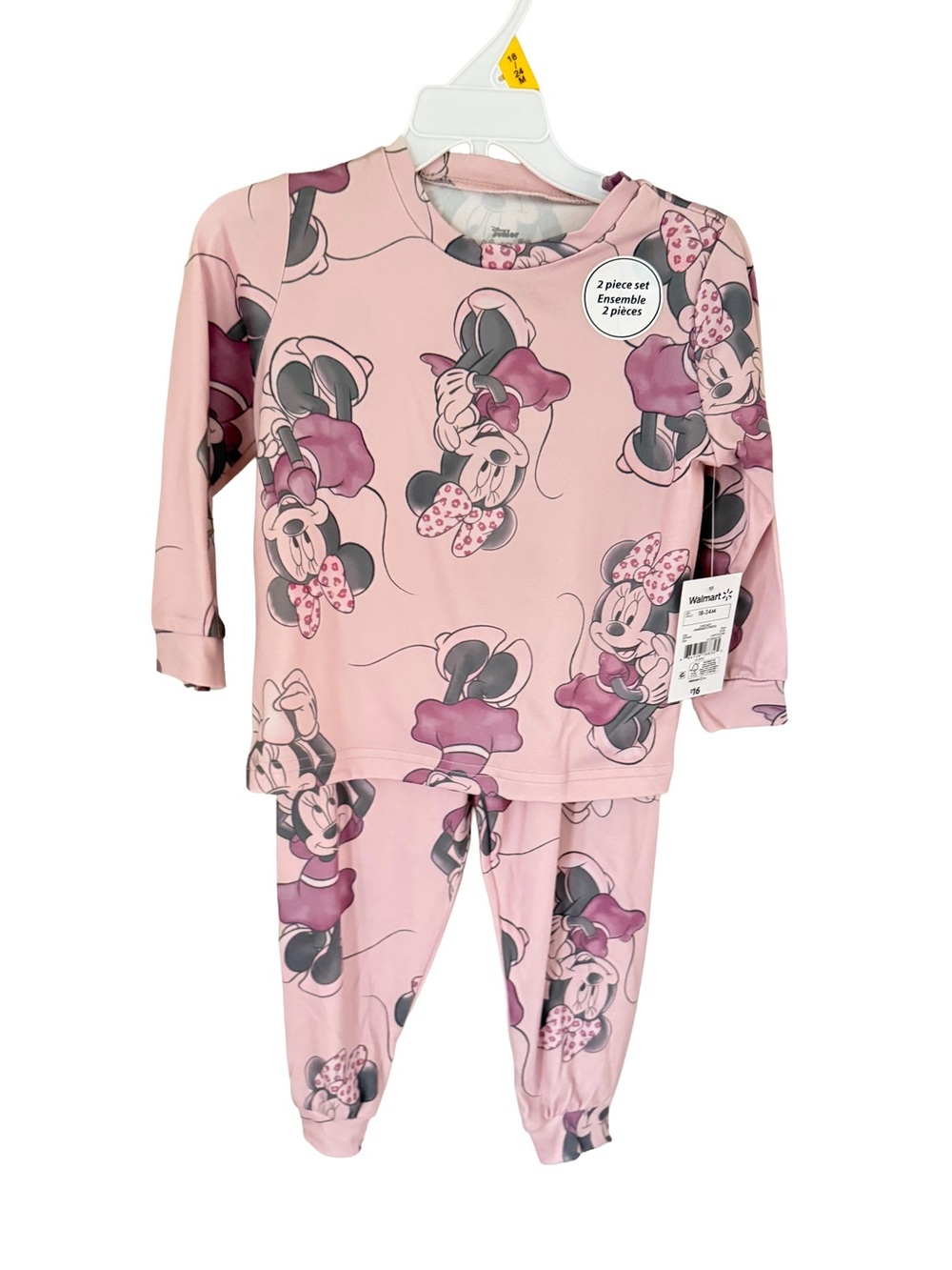Disney Pink Minnie Mouse Long Sleeve Pajama Set NWT 18/24 months